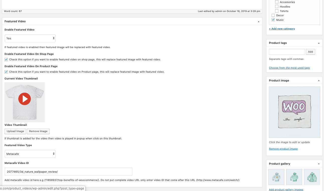 Then you can just disable . Product Video Plugin Woocommerce Docs