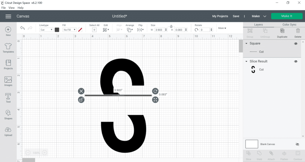 Click slice on design space split letter comes with cricut monogram split letter. How To Make A Split Monogram On Cricut Design Space Dollar Crafter