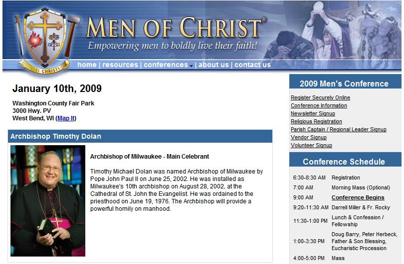 Men of Christ Men’s Conference Milwaukee 01/10/2009 Doug Lawrence's