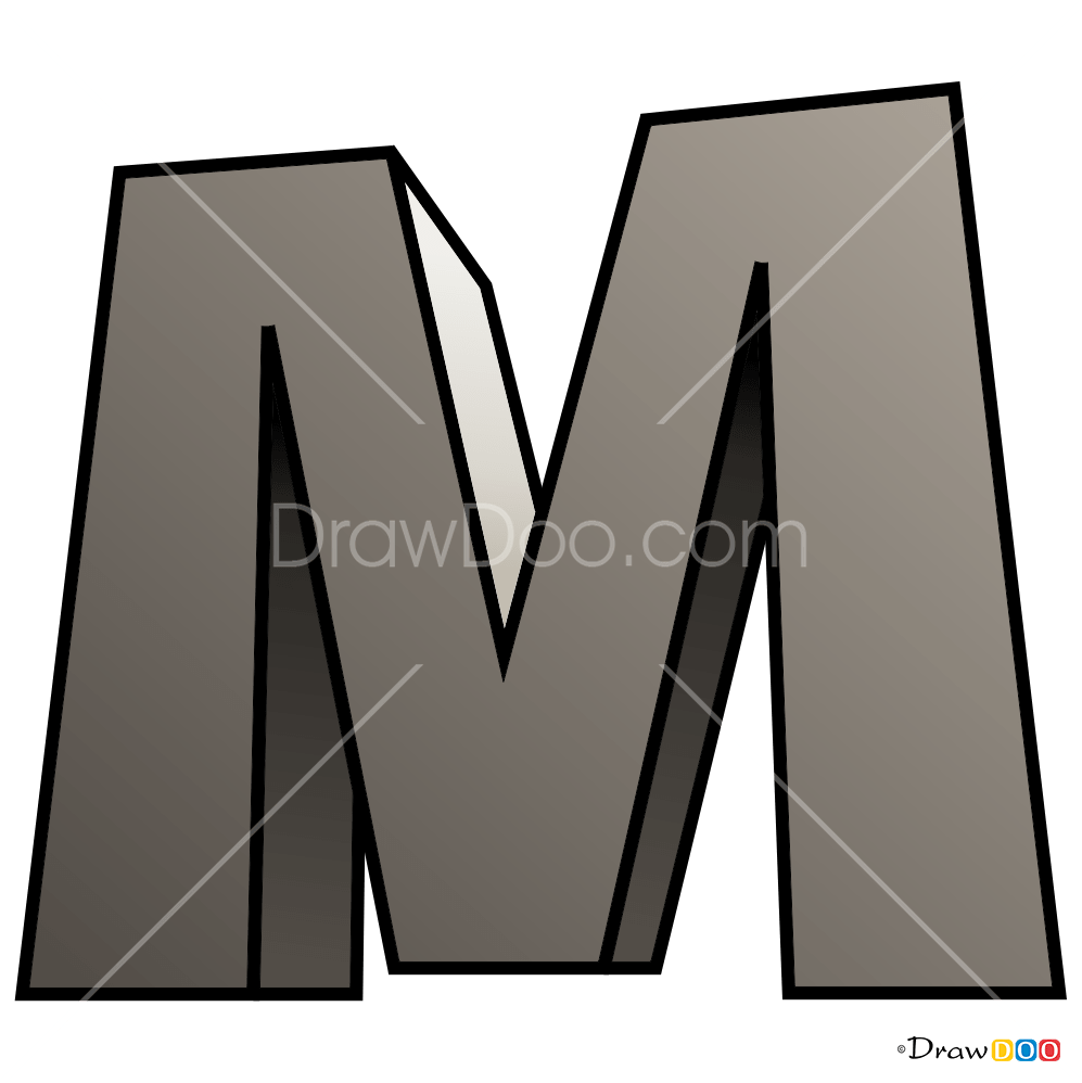 How To Draw M 3d Letters