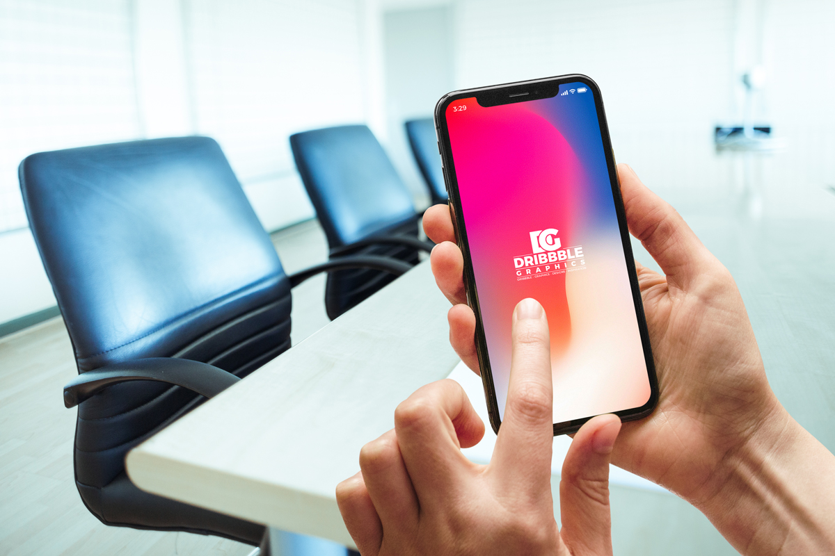 Female holding iphone mockup psd. Free Woman Using Iphone X Mockup Dribbble Graphics