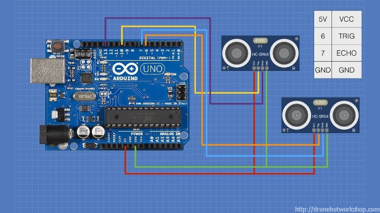 Hc Sr04 Ultrasonic Distance Sensor With Arduino Dronebot Work