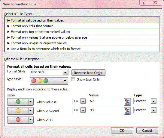 How To Add Conditional Icon Formatting To Excel 2010 And 2013 Spreadsheet Cells Guide Dottech