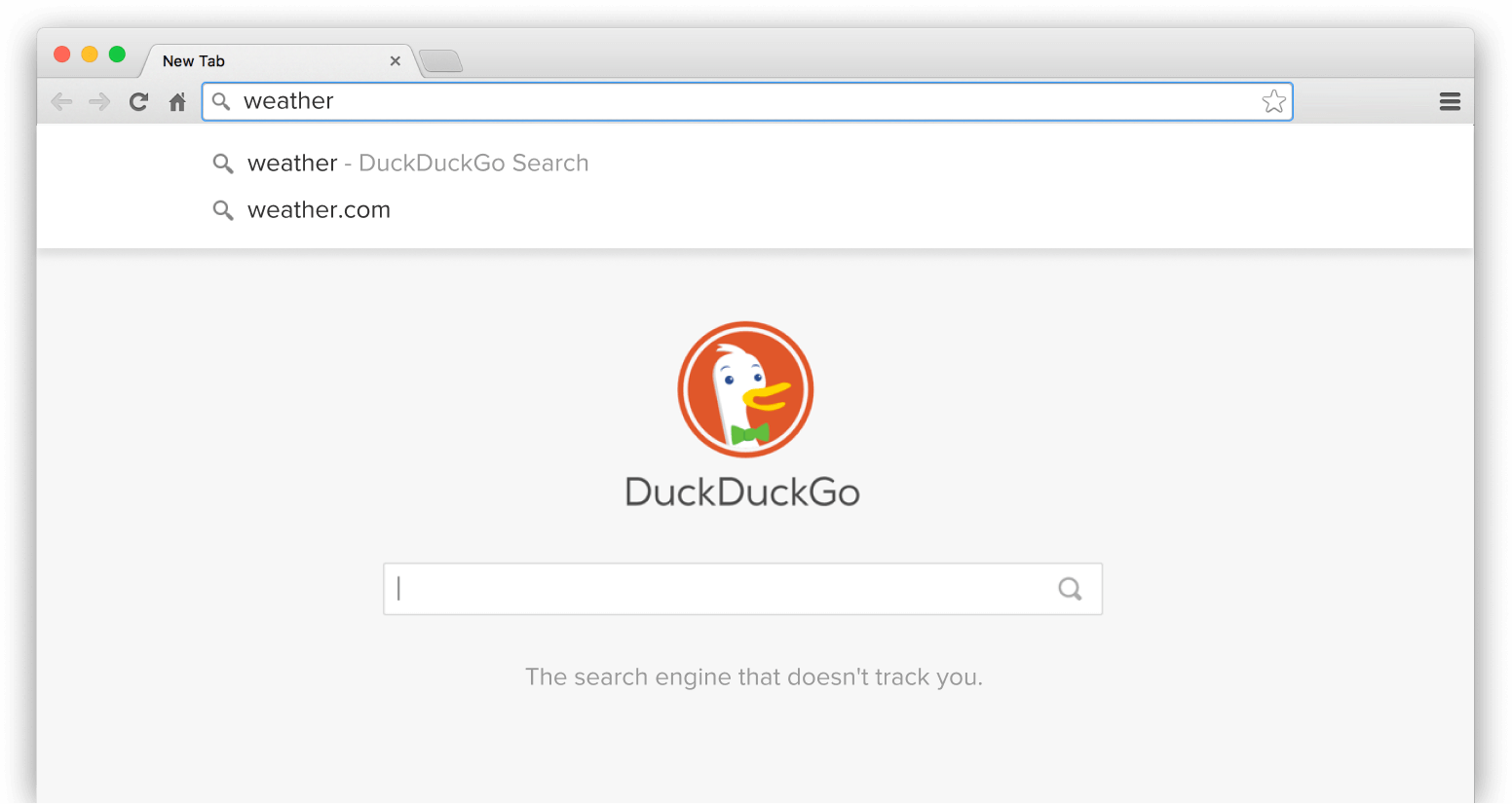 Duckduckgo ist eine weitere suchmaschine. Duckduckgo