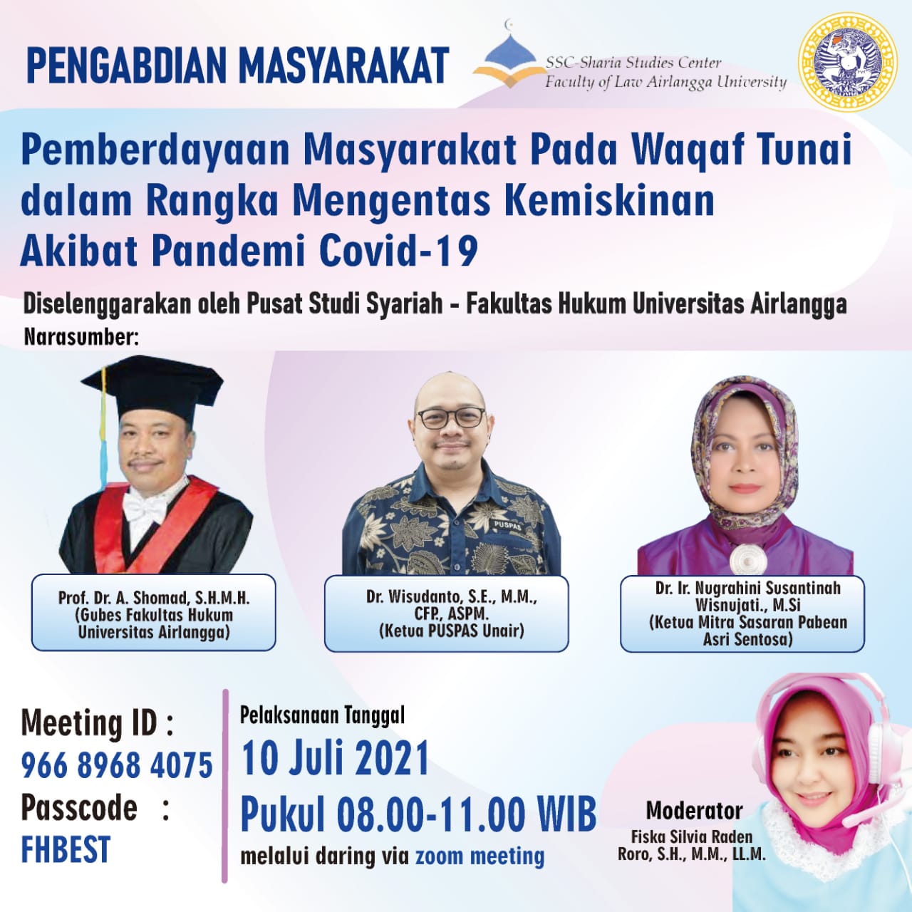 Di usia 15 tahun, hasna telah menjadi mahasiswa di fakultas hukum universitas airlangga (fh unair) surabaya lewat seleksi nasional masuk . Atasi Kemiskinan Unair Sosialisasikan Wakaf Uang Dutaindonesia Com