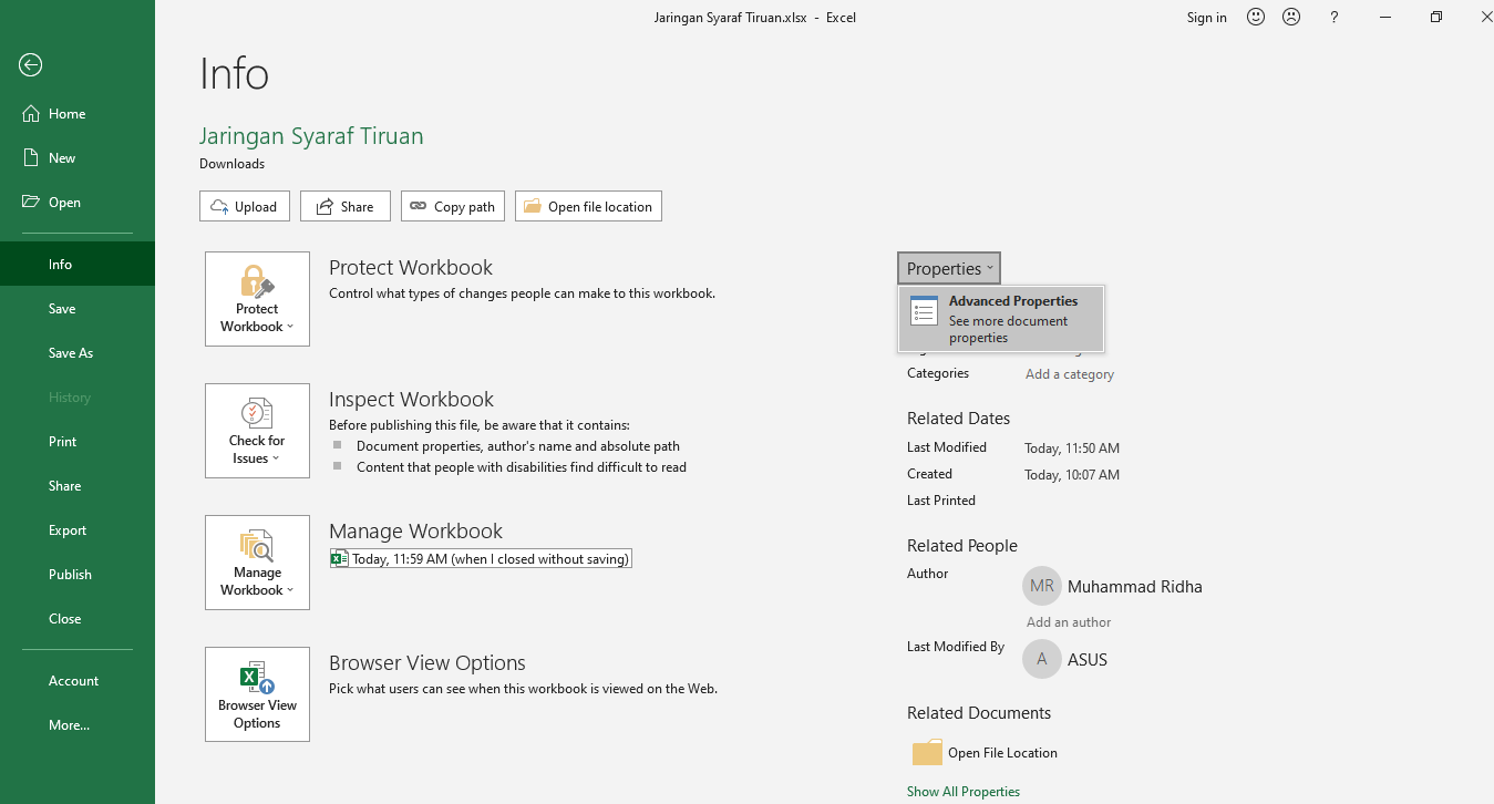Sudah coba menghilangkan header function: Cara Mengganti Nama Penulis (Author) di Microsoft Excel Dutormasi Dunia Tutorial dan Informasi