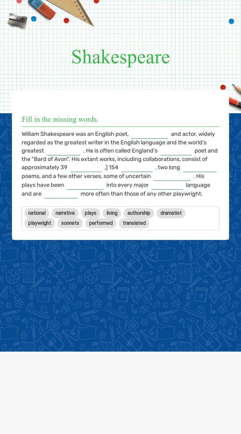 Translate the play's words when you need help. Shakespeare Interactive Worksheet By Eleni Kyttari Wizer Me