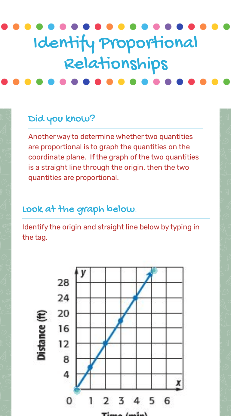 Graphs Of Proportional Relationships Worksheets