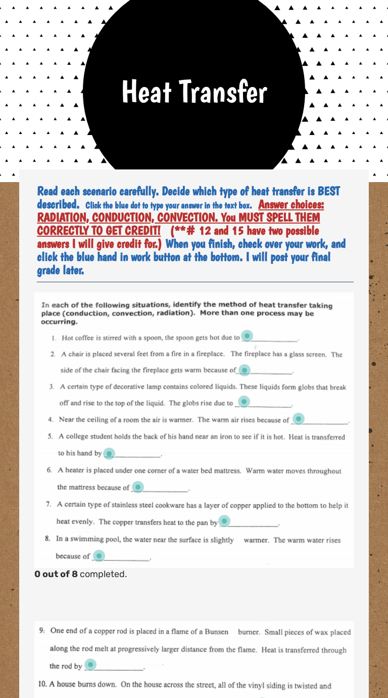 22 finds starting at $10 that will give you all of the 'fall feels' sections show more follow today more brands want to. Heat Transfer Interactive Worksheet By Jessica Oates Wizer Me