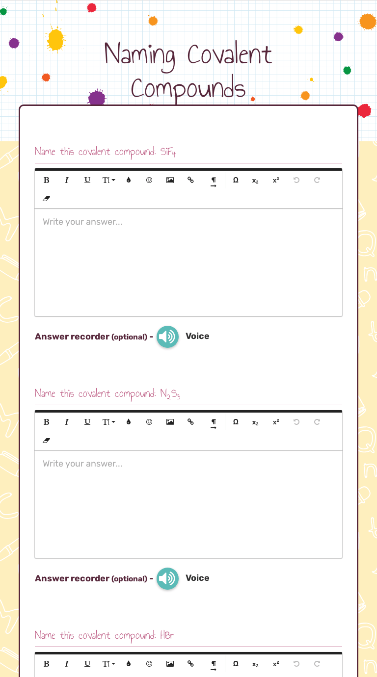 Get the rules for naming covalent compounds. Naming Covalent Compounds Interactive Worksheet By Caroline Altieri Wizer Me