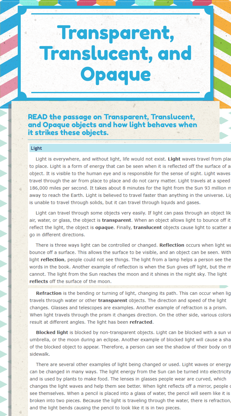 We didn't see much change when it comes to the navigation bar from android 4. Transparent Translucent And Opaque Interactive Worksheet By Nicole Mccain Wizer Me