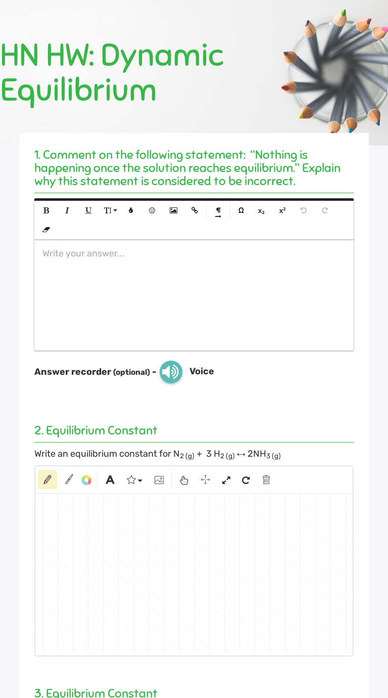 3) write all equilibrium expressions. Hn Hw Dynamic Equilibrium Interactive Worksheet By Joyce Hong Wizer Me