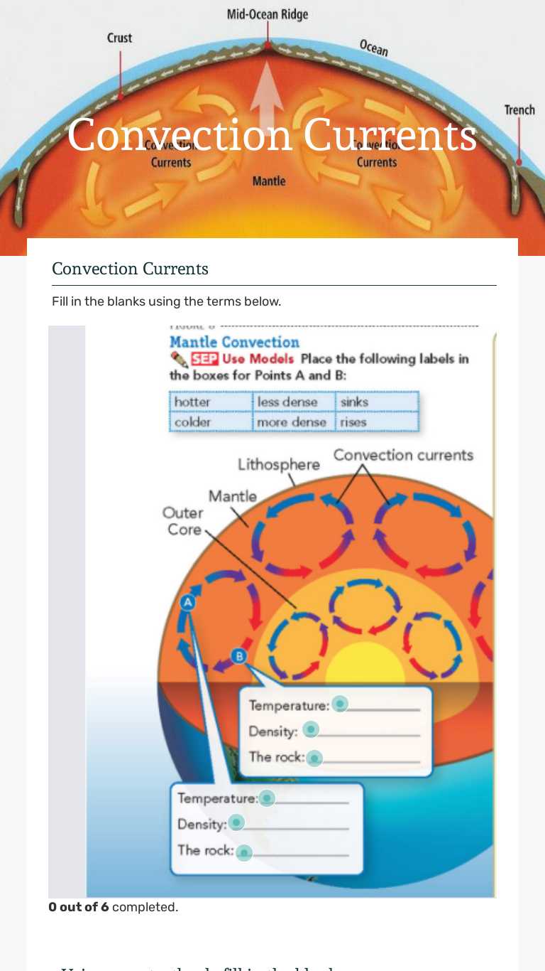 Density and convection currents worksheet and article text. Convection Currents Interactive Worksheet By Deanna Harrell Wizer Me