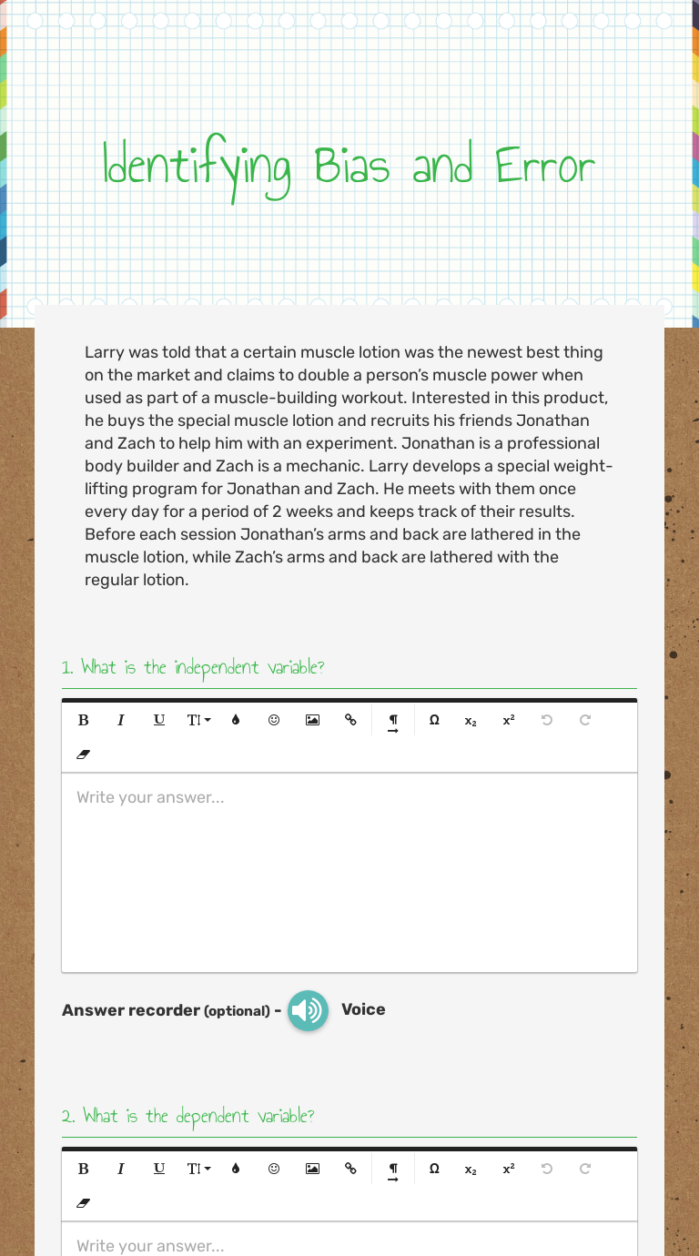 ® lessons are selected to challenge students, while . Identifying Bias And Error Interactive Worksheet By Ashely Harvey Wizer Me