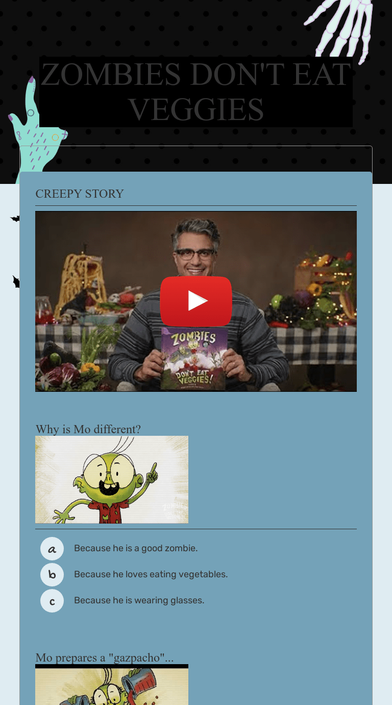 zombies don t eat veggies interactive worksheet by rachel pressley wizer me