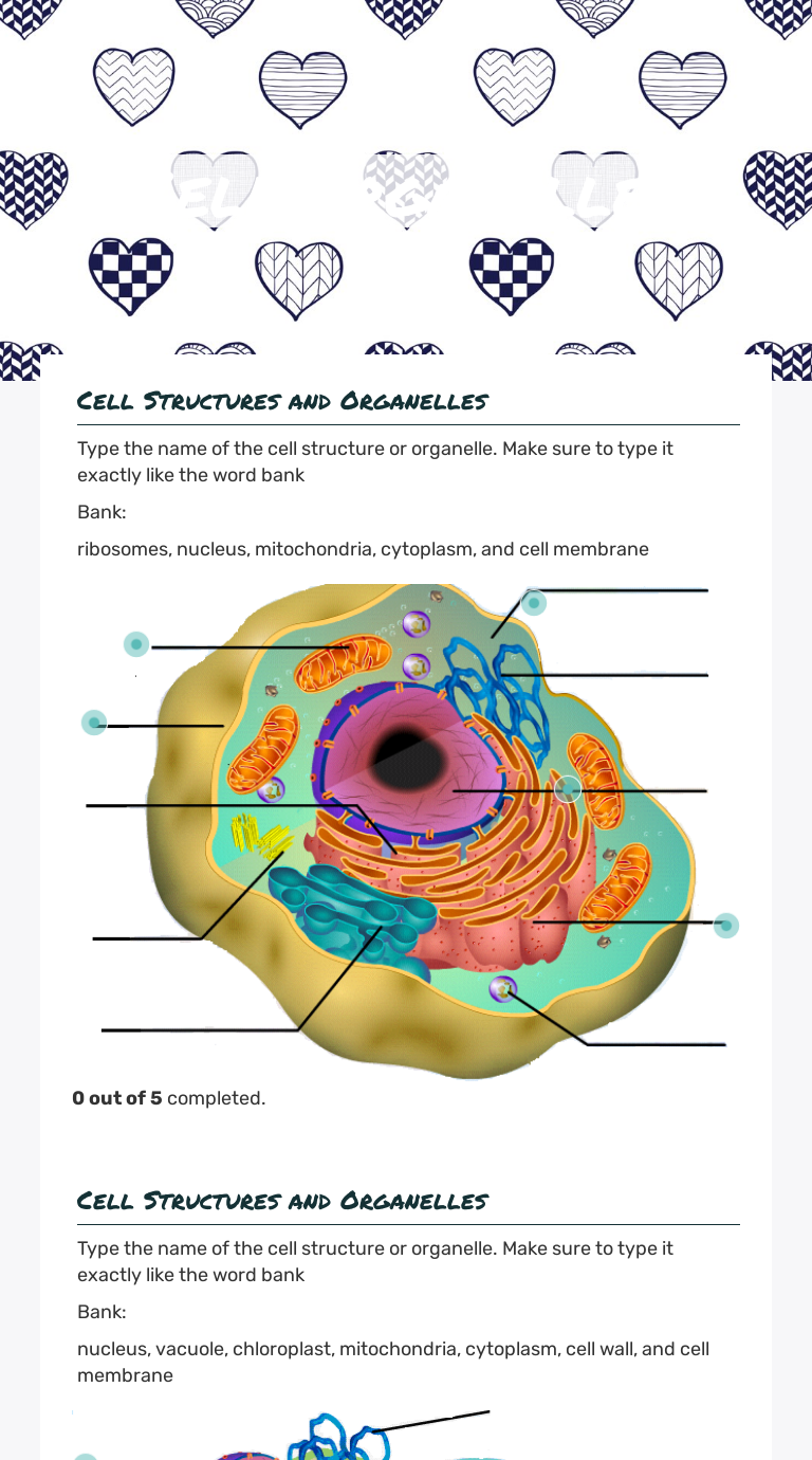 Animal cell organelles and structures answer key. Cell Organelles Interactive Worksheet By Beth Urbina Wizer Me