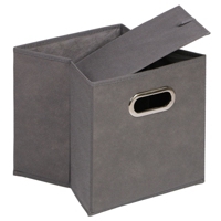 Lot de 2 boites de rangement en tissu gris foncé PACIFICO cube de rangement  pliable dim 27x27x27 cm, pour linge jouets vêtements au meilleur prix | E. Leclerc