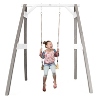 Vous trouverez dans notre gamme différentes tailles de balançoires pour . Axi Portique Simple En Bois 1 Balancoire Marron Blanc 160x181x207cm Au Meilleur Prix E Leclerc