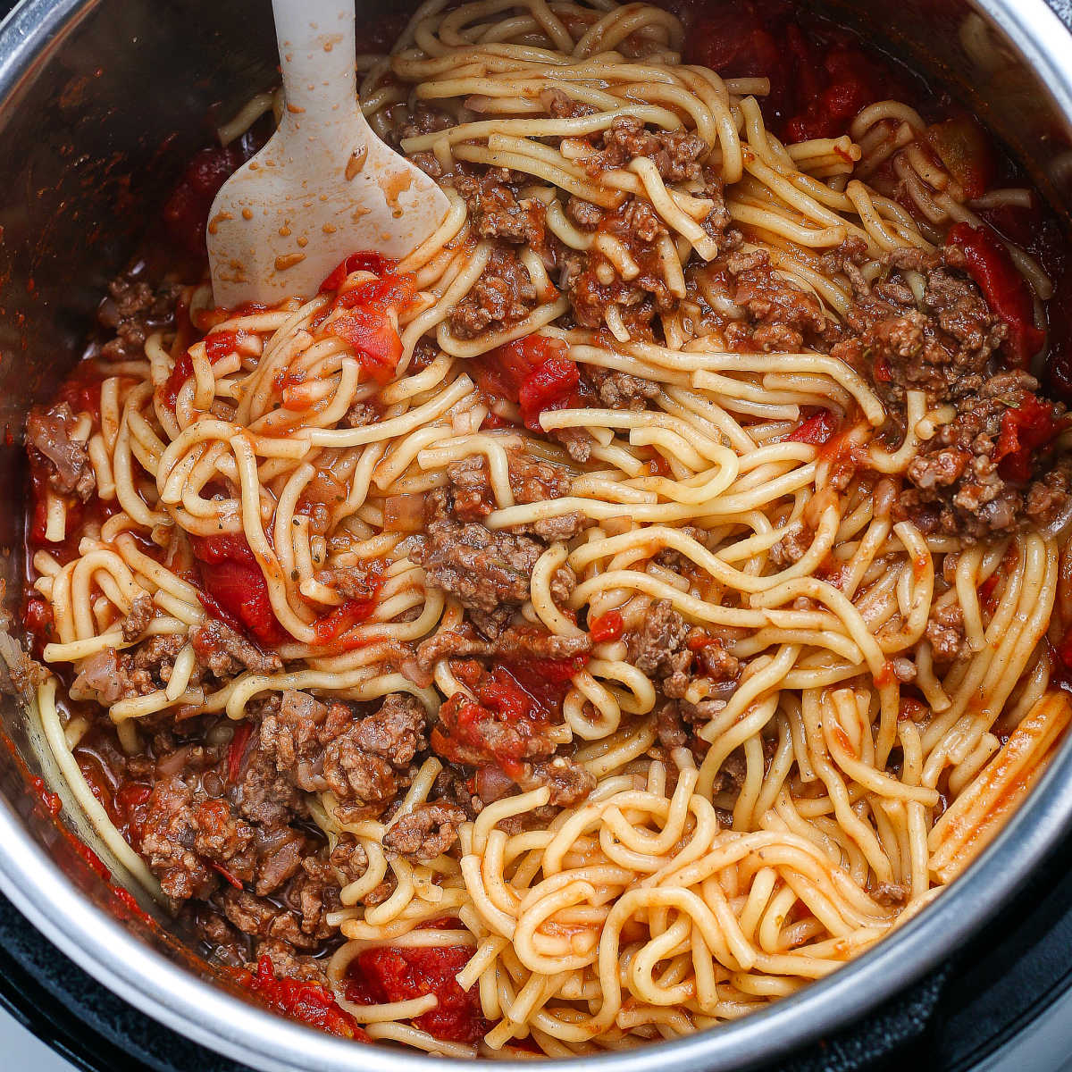 Instant Pot Spaghetti Noodles with Meat Sauce Easy Budget Recipes