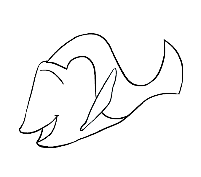 Draw a curved line on each end of . How To Draw Dory In A Few Easy Steps Easy Drawing Guides