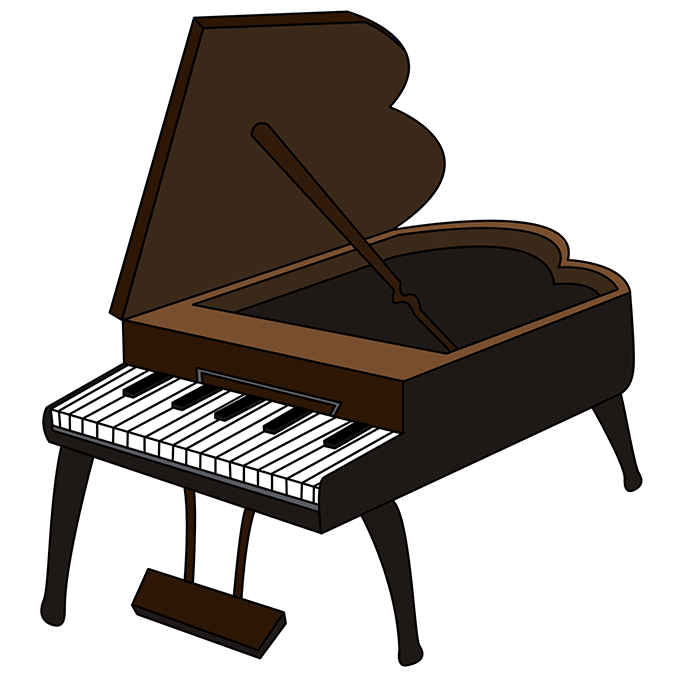 Aujourd'hui, nous allons dessiner un piano à queue de style kawaii de manière simple et amusante. How to Draw a Piano - Really Easy Drawing Tutorial