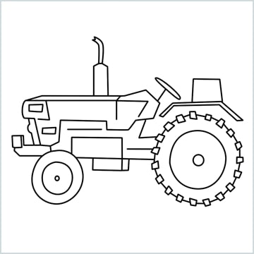 Complete guide in one image . How To Draw A Tractor Step By Step 8 Easy Phase