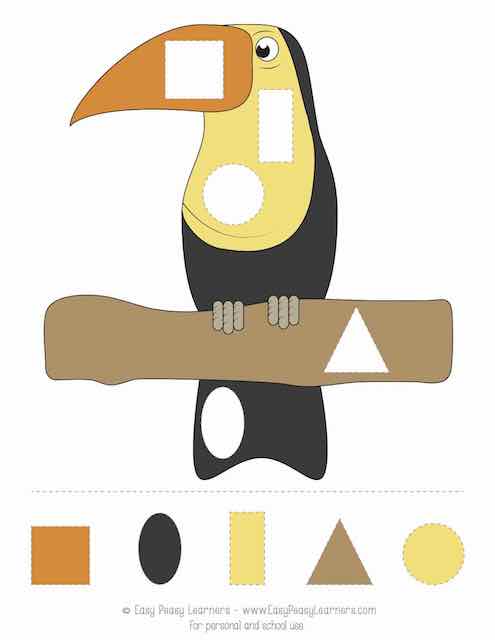 free rainforest animals cut and glue worksheets easy peasy learners