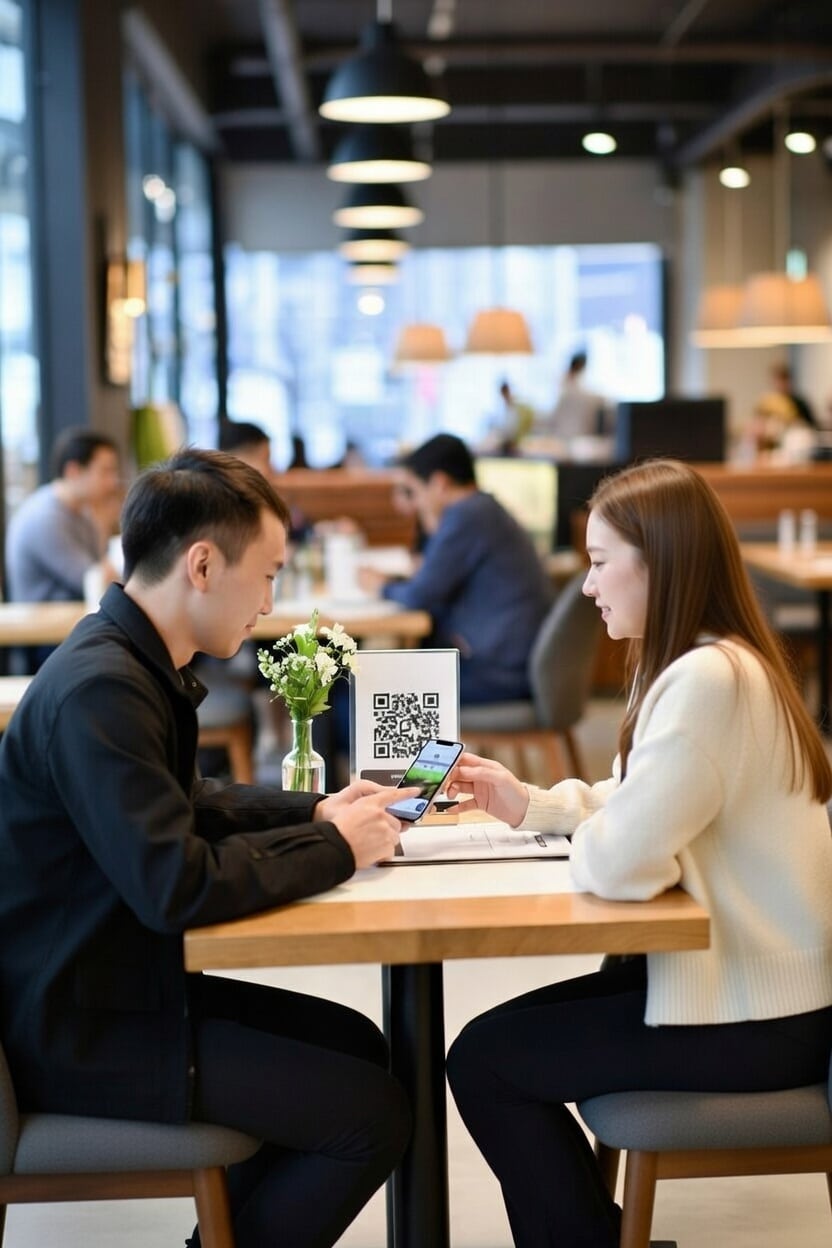 QR ordering på restaurantbord