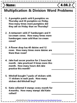 4th grade math word problem bundle 4th grade math review word