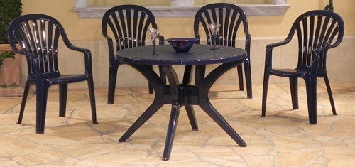 Garten Garnitur 5tlg. Gartentisch Milano Ø100cm + 4x ...