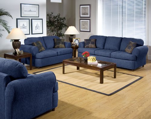 It's where you head to unwind after a long, hard day, but does your living room feel more drab and depressing than relaxing and inspiring? Navy Blue Living Room Set