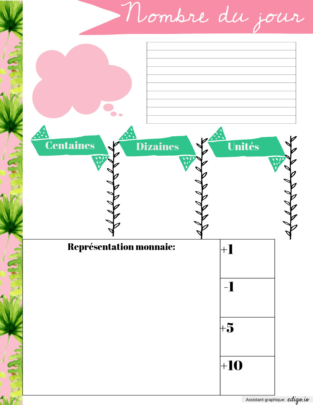 Fiche de présentation cahier du jour à imprimer. PrÃ©sentation cahier du jour, Organisation de classe, Autres - Edigo