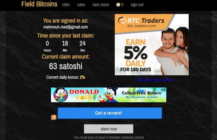 شرح موقع fieldbitcoins لكسب البيتكوين دون فعل أي شيئ