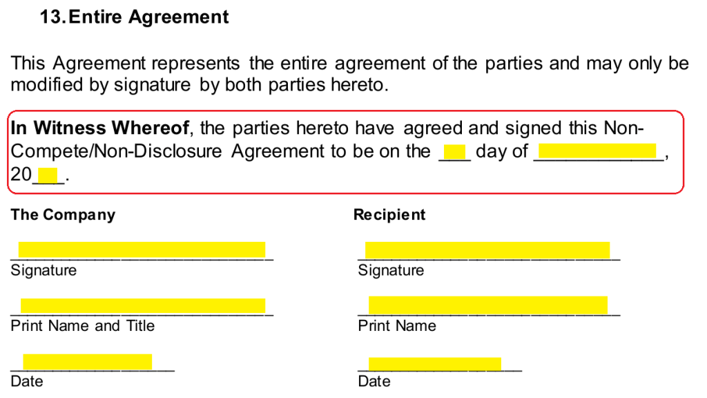 Free illinois non compete agreement template pdf word eforms
