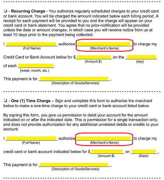 A handwritten signature is required. Free Credit Card Ach Authorization Forms Pdf Word Eforms