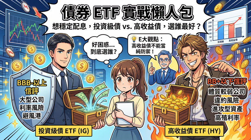 債券 ETF 實戰懶人包：想穩定配息，投資級債 vs. 高收益債，選誰最好？