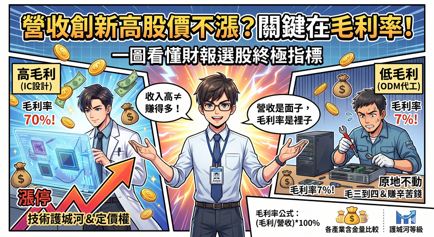 毛利率是什麼？高低代表什麼？E大教你：看懂這 1 個指標，抓出護城河高成長股