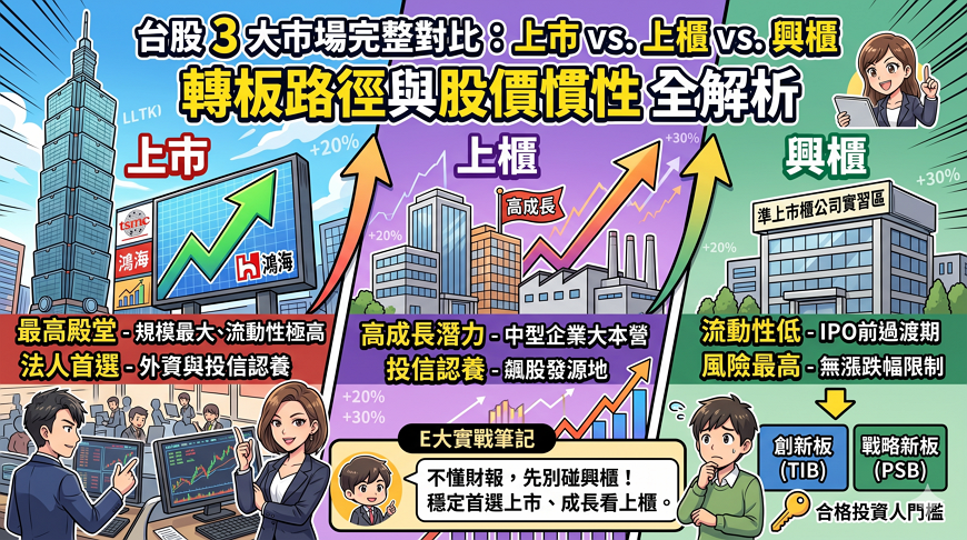 股票代號背後的秘密：5 分鐘看懂上市上櫃、興櫃、創新板差異，掌握轉板套利慣性