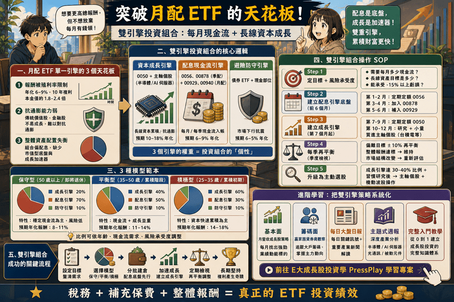 2026 月配息 ETF 投資組合策略：兼顧現金流與資產成長的配置指南