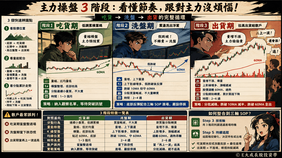 券商分點籌碼解析：從案例看懂主力吸籌、洗盤與出貨的策略邏輯