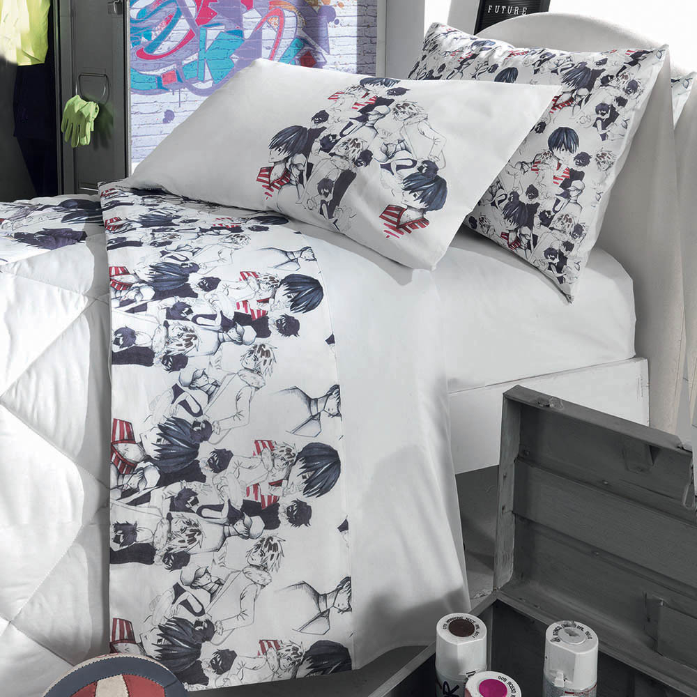 Completo letto lenzuola copriletto bassetti imagine una piazza e mezza 1,5 piazze stampa digitale 100% cotone sopra + sotto + 1 federa (love tattoo). Bizon GlonÅ£ Calm Lenzuola Da Una Piazza E Mezza Per Bambini Amazon Seeingplaceproductions Com