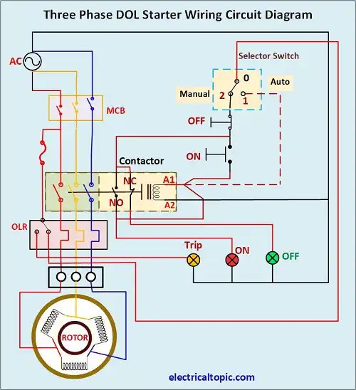Three 3 Phase Star Delta Starter Parts Diagram Working Principle