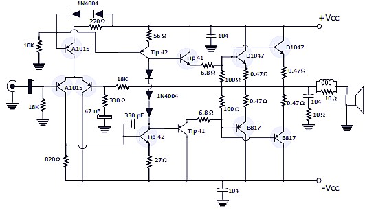 400w Power Amplifier Circuit Diagram