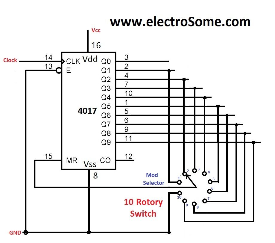 4017 Decade Counter Circuit Diagram