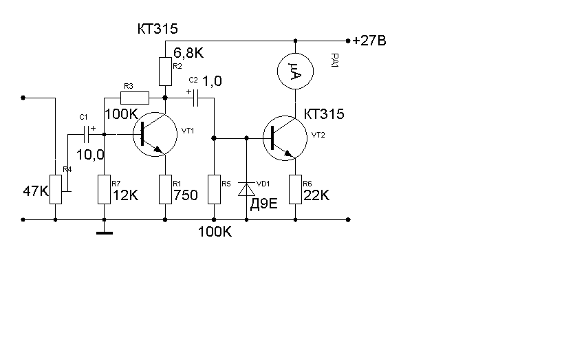 Стрелочный индикатор уровня звука своими руками схема