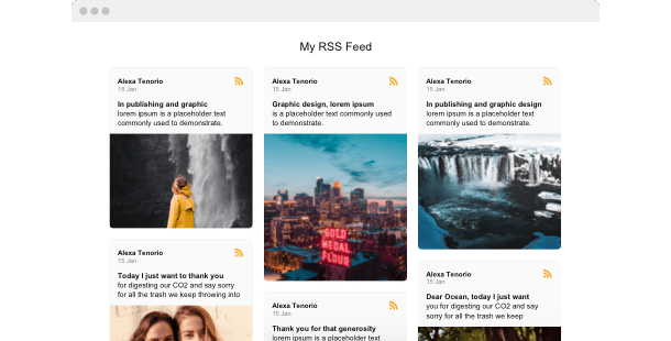 The rss feed widget is a convenient widget that helps you insert and show your favorite rss feed by simply adding the rss feed url. Rss Feed Embed Social Media Feed Widget On Website 2021