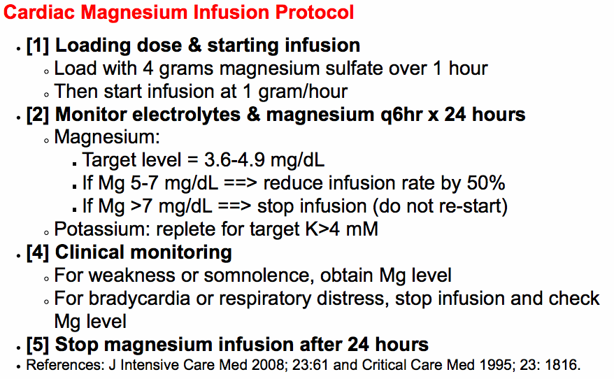 PulmCrit Magnesium infusions for atrial fibrillation & torsade