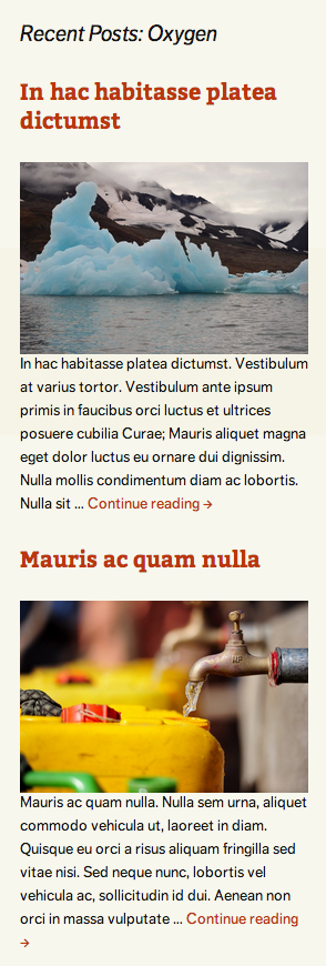 Posts with featured images and excerpts