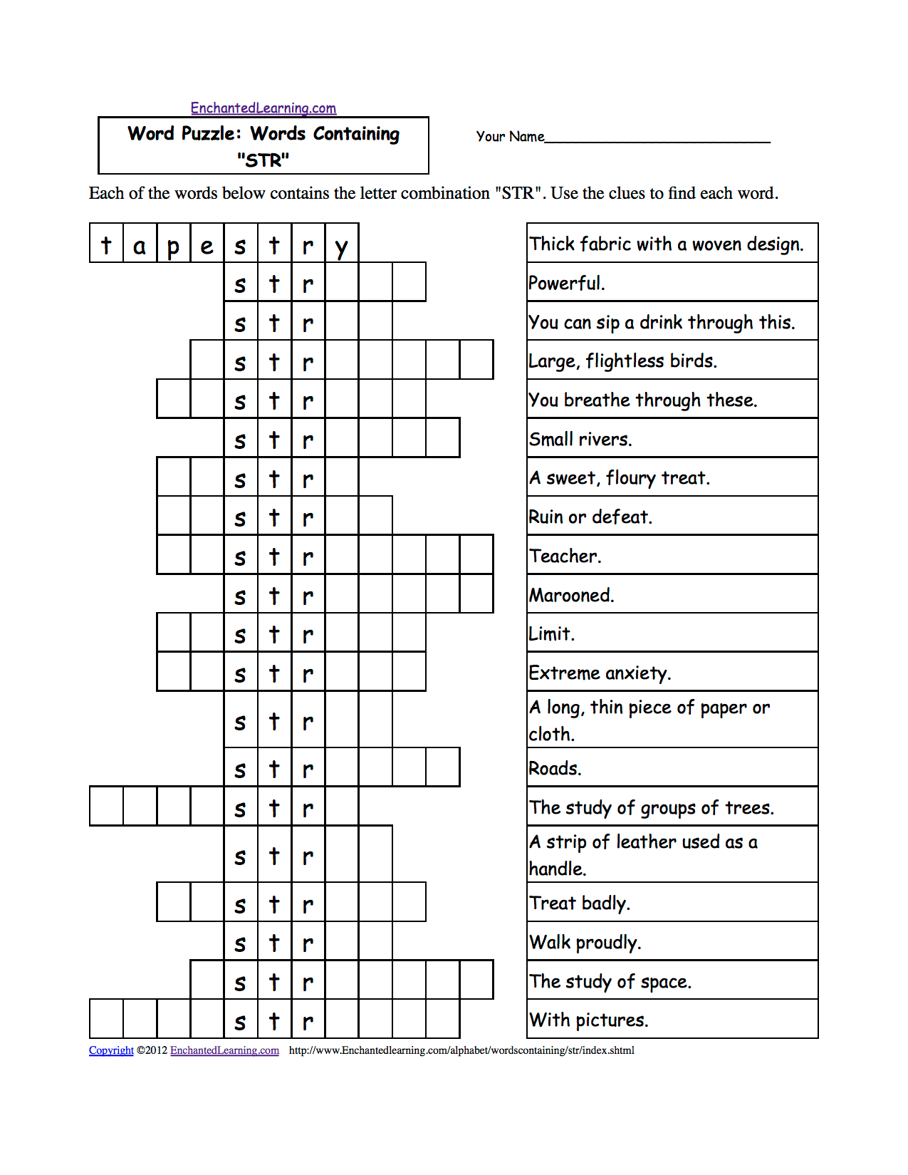 word puzzles words containing three letter combinations