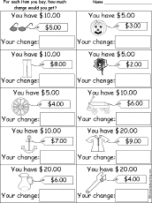 making change with dollars worksheets enchantedlearning com